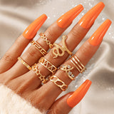 Back To School  punk jewelry women rings rose gold ring set vintage sale undefined wholesale bague femme for girls bts accesorios Christmas