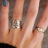 Cifeeo NEW Daisy Flower Rings for Women Punk Vintage INS Simple Smooth Plum Blossom Ring Small Flower Opening Rings Party Jewelry