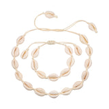 Christmas Gift Shell Necklace&Bracelet Bohemia Nature Gold Seashell Cowrie Charm Necklaces For Women Choker Rope Chain Bracelets Summer Jewelry