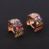 Fashion Design Small Huggie  Hoop Earrings for Womens Paved Zirconia Crystal Stone Earing Jewelry pendientes mujer moda