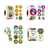 Christmas Gift 1Roll Animal Series Paper Stickers Round Cartoon Sticker Gift Tags Jungle Safari Party Supplies DIY Biscuit Bag Decoration