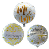 Christmas Gift 6pcs 18inch Happy Anniversary Balloons Anniversary Wedding Party Decor Mr and  Mrs Aluminum Foil Balloon Supplies
