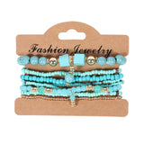 Vintage Ethnic Multilayer Big beads Bracelets Boho Statement Flower Bracelet Bangles For Women Summer Jewelry