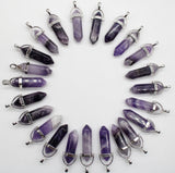 Cifeeo  Natural Stone Crystal Agates Aventurine Amethysts Pillar Pendant For Diy  Making Necklaces Jewelry Accessories  24Pcs