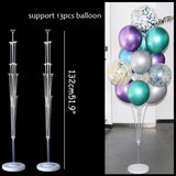 2Sets Adult kids birthday party Balloon column stand Wedding arch decoration Baby shower 100pcs Latex globos for Number ballons