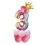 14 pcs Number Balloon Stand Foil Digital Balloons With Crow Wedding Birthday Party Decorations Kids Boy Girl Baby Shower Balloon