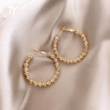 Fashion exaggerated metal woven Large Circle Earrings Simple ladies Earrings suitable for European and American women