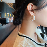 Cifeeo Elegant Celebrity Metal Inlaid Pearl Earrings For Woman Fashion Jewelry 2022 New Luxury Wedding Party Girl's Unusual Earrings