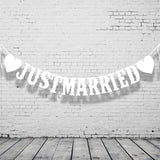 Cifeeo  Just Married Banner Flag Mr Mrs Bunting Garland Wedding Decoration Groom Bride To Be Balloon Valentines Day Event Party Supplies