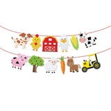 1Set Farm Animal Cake Topper Toppers Cow Pig Banner Horse Lion Pet Walking Balloons Kids Gift Birthday Party Decoration Supplies