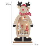 Christmas Gift Led Large Wooden Cute Santa Snowman Christmas Decor Wall Hanging Glow Elk Ornaments Holiday Xmas For Home Desktop Decoration