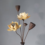 1pc,Real Natural Dried Pressed Lotus Flower,Decorative Handmade Water Lily Flower Branch,Table Decoration For Home,Living Room