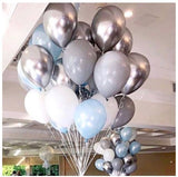 20pcs Metal Gold Silver Balloons Ink Blue Latex Balloon Wedding Birthday Party Decoration Festival Celebration Supplies Air Ball