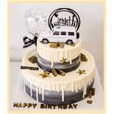 Cartoon Car Cake Decorations Boy Girl Happy Birthday Party Cake Baking Decors Supplies Baby Shower Cake Topper Kids Gift Cars