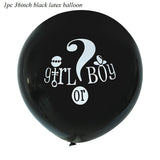 36inch Gender Reveal Balloon Black Latex Confetti Globos Fun Baby Party Decoration He or She Boy or Girl Baby Shower Supplies
