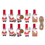 6pcs/lot Christmas Wood Clips santa snowman deer shape Christmas Party Photo Clips Clothespins New Year Decoration Photo Pegs