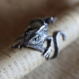 Christmas Gift Personality Silver Color Lizard Rings for Motorcycle Party Men Women's Adjustable Finger Ring Vintage Jewelry Punk Rings Gifts