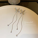 Back to school New Arrival Fashion Drop Earrings  Trendy Bowknot Women Dangle Earrings Korean New Tassel Butterfly  Long Earrings Jewelry