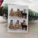 6pcs/lot Christmas Wood Clips santa snowman deer shape Christmas Party Photo Clips Clothespins New Year Decoration Photo Pegs