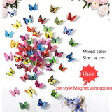 Cifeeo  18Pcs Black And White 3D Effect Crystal Butterflies Wall Sticker Beautiful Butterfly For Kids Room Wall Decals Home Decoration