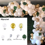 Cifeeo Balloon Garland Green Baby Shower Wedding Birthday Hen Party Decoration Bridal Shower Green White Chrome Gold Ballon 137Pcs/Set