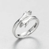 Cifeeo Cute Gold Silver Color Love Hug Ring Creative Adjustable Open Couple Rings for Women Men Fashion Lovers Jewelry Gifts