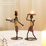 Home Decoration Accessories Creative Candle Holder Iron Kitchen Restaurant Romantic Candlestick Christmas Halloween Bar Party