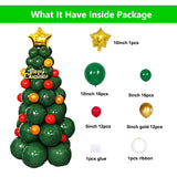 Cifeeo Christmas Tree Balloons Pillar Green Red Chrome Gold Latex Balloon DIY Balloon Christmas Tree for Christmas Anniversary Decorati