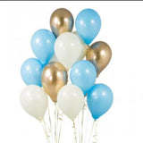 15 Pcs 10inch Blue/pink White Silver Mixed Latex Balloons For Happy Birthday Supplies Baby Shower Decoration Helium Balloon