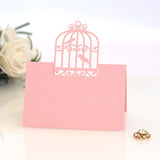 100pcs Laser Cut Bird Cage Table Name Place Cards Favor Table Name Message Setting Card Wedding Birthday Party Favor Decoration