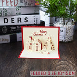 Christmas Card Santa Ride Xmas Festival New Year Card Winter Holiday Greeting Cards with Envelopes