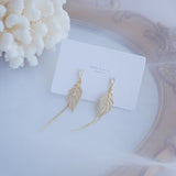 Exquisite Design Leaf Tassel Stud Earring for Women Micro Pave Zircon Earring Bohemia Jewelry Accessories