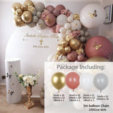 110Pcs Retro Pink Arch Garland Kit DIY Grey White Latex Pearl Balloons Set Baby Shower Birthday Wedding Backdrop Decor Globos