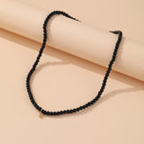Cifeeo Trendy Bead Strand Beaded Choker Necklace For Women Bohemian Colorful Handmade Short Daisy Pearl Necklace Collar Jewelry