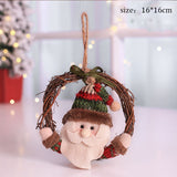 Christmas Gift Christmas Wreath Small Santa Claus Snowman Elk Xmas Pendant Merry Christmas Decor For Home 2021 Naviidad Tree Oranments Supply