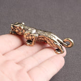 Pure Copper Zodiac Animal Roller Tiger Figurines Ornament Solid Brass Lucky North-east China Tigers Miniature Desktop Home Decor