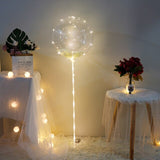 Diy Led Light Balloons Stand with Rose Flower Bouquet Event Decoration Birthday Party Wedding Decoration Led Bubble Balloon