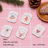 50PCS DIY Kraft Tags Merry Christmas Labels Gift Wrapping Paper Hang Tags Santa Claus Paper Cards Christmas Party Supplie