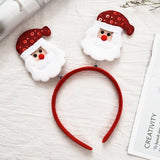 Christmas Gift Red Christmas Hair Band Cartoon Santa Claus Snowman Antlers Headband Merry Christmas Decor Adult Kids Naviidad Gifts Noel Toys