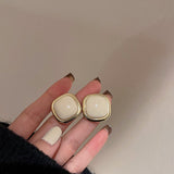 Graduation Gift Korean New Cream White Pearl Earrings Fashion Temperament Simple Versatile Earrings Women's Jewelry