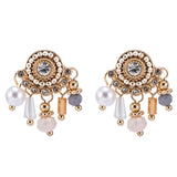 Graduation Gift New Ethnic Women Earrings Pearl Pendant Drop Wedding Indian Dangle Earrings for female Fashion Jewelry Gift indian jewelry