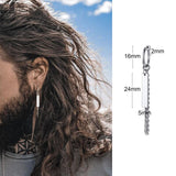 Christmas Gift SINGLE SILVER COLOR DAGGER EARRING MEN STAINLESS STEEL SWORD HUGGIE HOOPS EARRINGS COOL FASHION ROCK TATTOO MEN JEWELRY