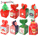 Christmas Gift Merry Christmas Candy Boxes Bags Christmas Santa Snowman Gift Box Paper Box Gift Bags Container Supplies Natal Noel Kerst 2021