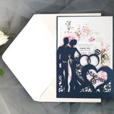 10pcs Laser Cut Wedding Invitations Card Bride And Groom Cute Rings Elegant Greeting Card Valentine's Day Wedding Party Supplies