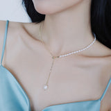 New Elegant Natural Baroque Pearl Chain Necklace For Woman‘s Sexy Neck Chain Accessories For Korean Fashion Jewelry Girls