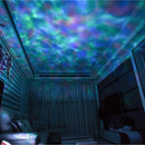 Cifeeo Ocean Wave Projector Colorful Remote Control TFCeiling Mood Lamp with Bulit-in Speaker Music Player Night Light