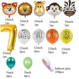 Christmas Gift New! 31pcs Jungle Safari Party Balloons Animal Digital Balloon for Kids Birthday Safari Party Decoration Forest Party Supplies