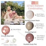 Balloons Arch Baby Shower Wedding Doubled Beige Dusty Pink Ballon Garland Kit Rose Gold Globos Birthday Party Decor Supplies