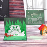 Merry Christmas Cards Christmas Tree Winter Gift Pop-Up Cards Christmas Decoration  Stickers Laser Cut New Year Greeting Cards