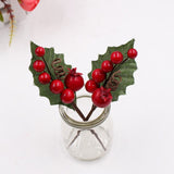 1Pcs Christmas Decor Artificial Flower Stamens Pearl Branches Mixed Berry For Wedding Decoration DIY Gift Box Craft Fake Flowers